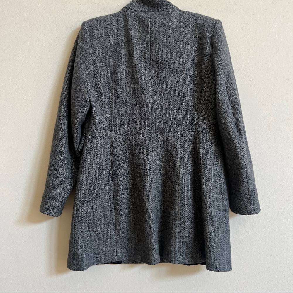 Zara Gray Printed Coat Jacket - Picture 4 of 4